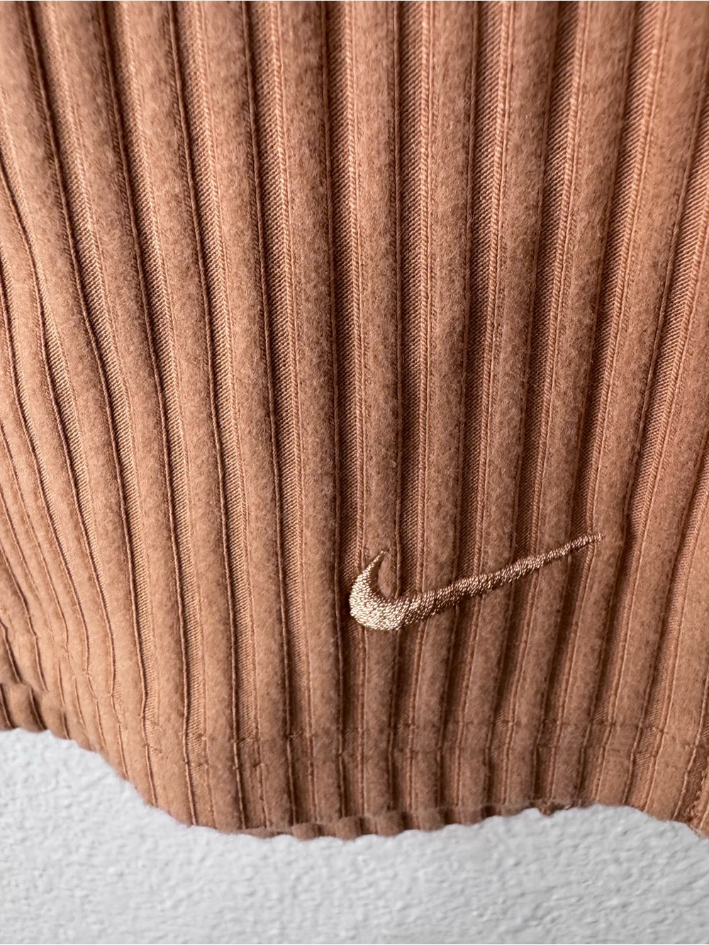 NWT Nike Side Slit Ribbed Midi Skirt Brown Tan Slim Fit Women’s Large - Picture 3 of 7